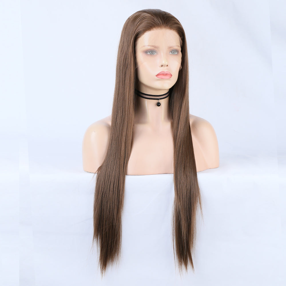Wig Ladies Wig Front Lace Large Lace Ladies Chemical Fiber Wig Headgear Lace wigs Long Straight Hair - V.I.P Digital Presence