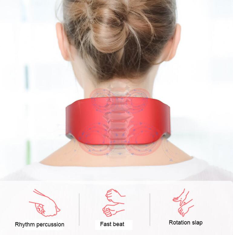 USB Rechargeable 4 Heads Cervical Spondylosis Massager Intelligent Whole Body Meridian Massage Pulse Kneading Heating Neck Protector - V.I.P Digital Presence