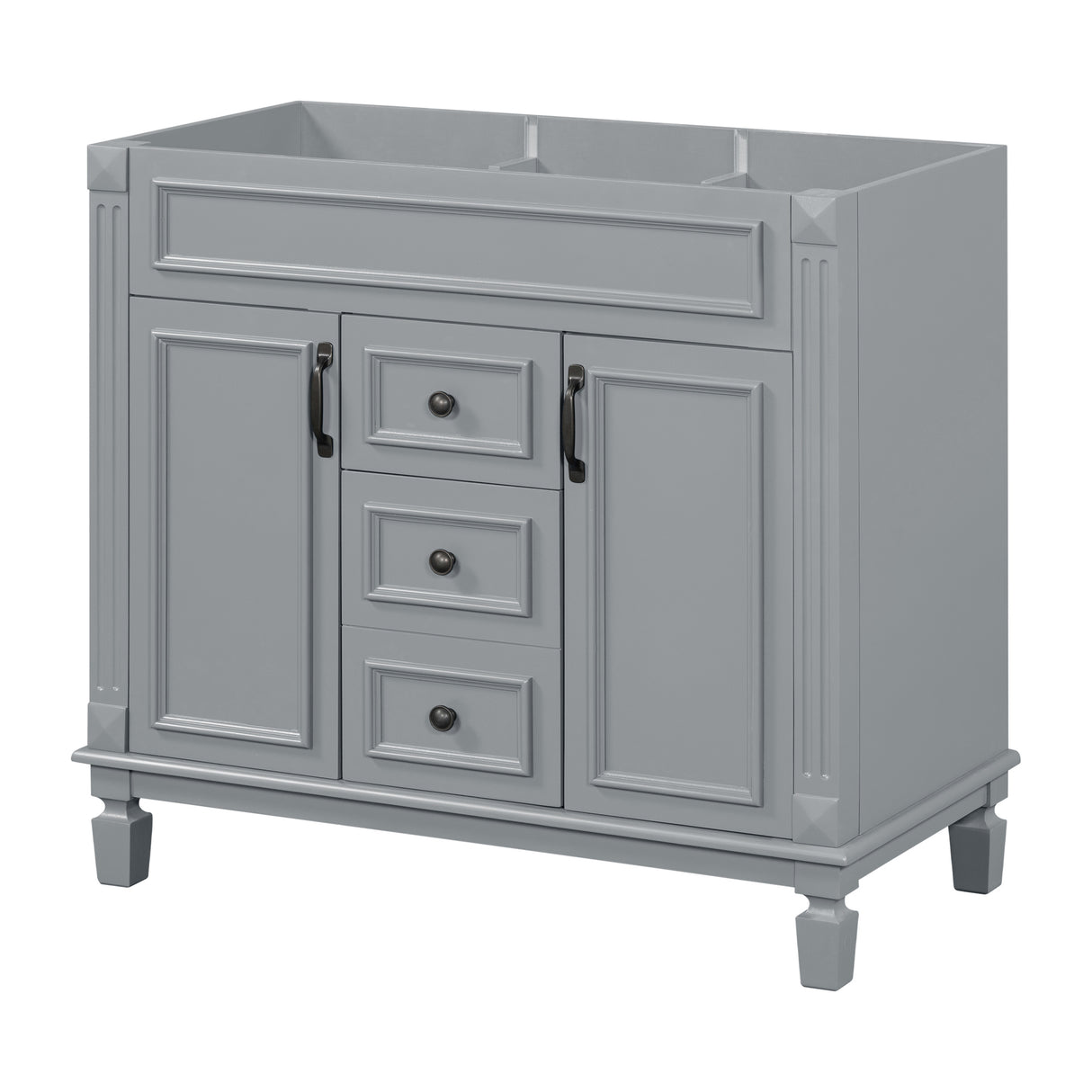 36'' Bathroom Vanity without Top Sink Cabinet only Modern Bathroom Storage Cabinet with 2 Soft Closing Doors and 2 Drawers - V.I.P Digital Presence