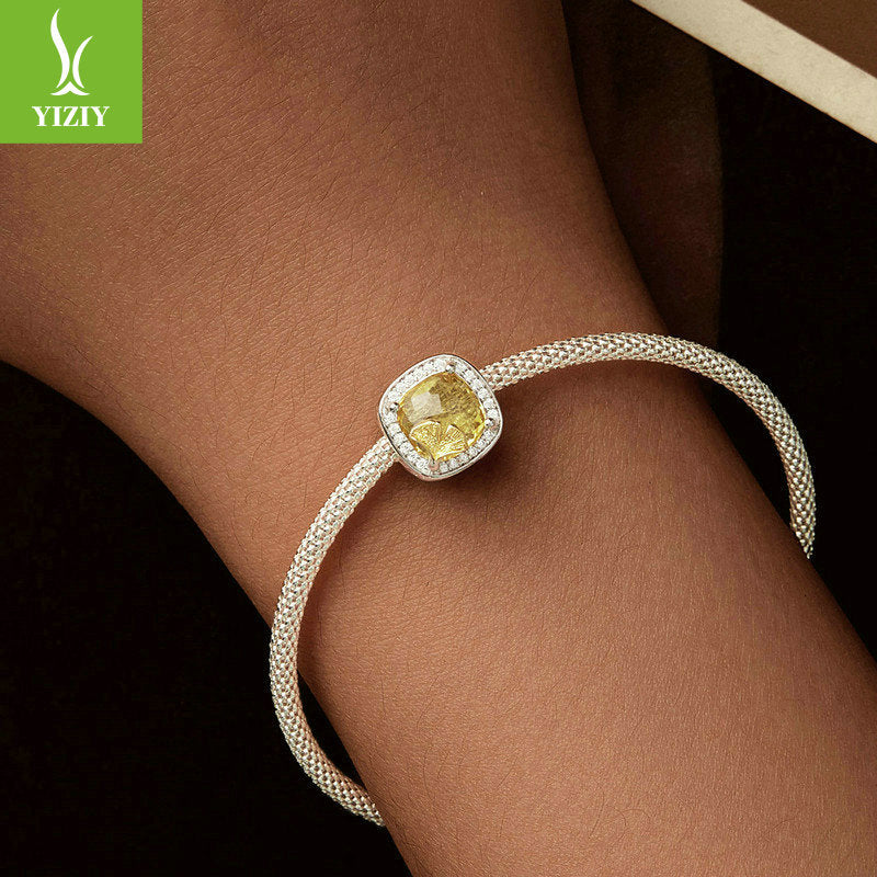 Silver Charm Original Autumn Golden Ginkgo Leaf DIY Bracelet Beads Luxurious Shining s925 Pure Silver Beads Loose Beads - V.I.P Digital Presence