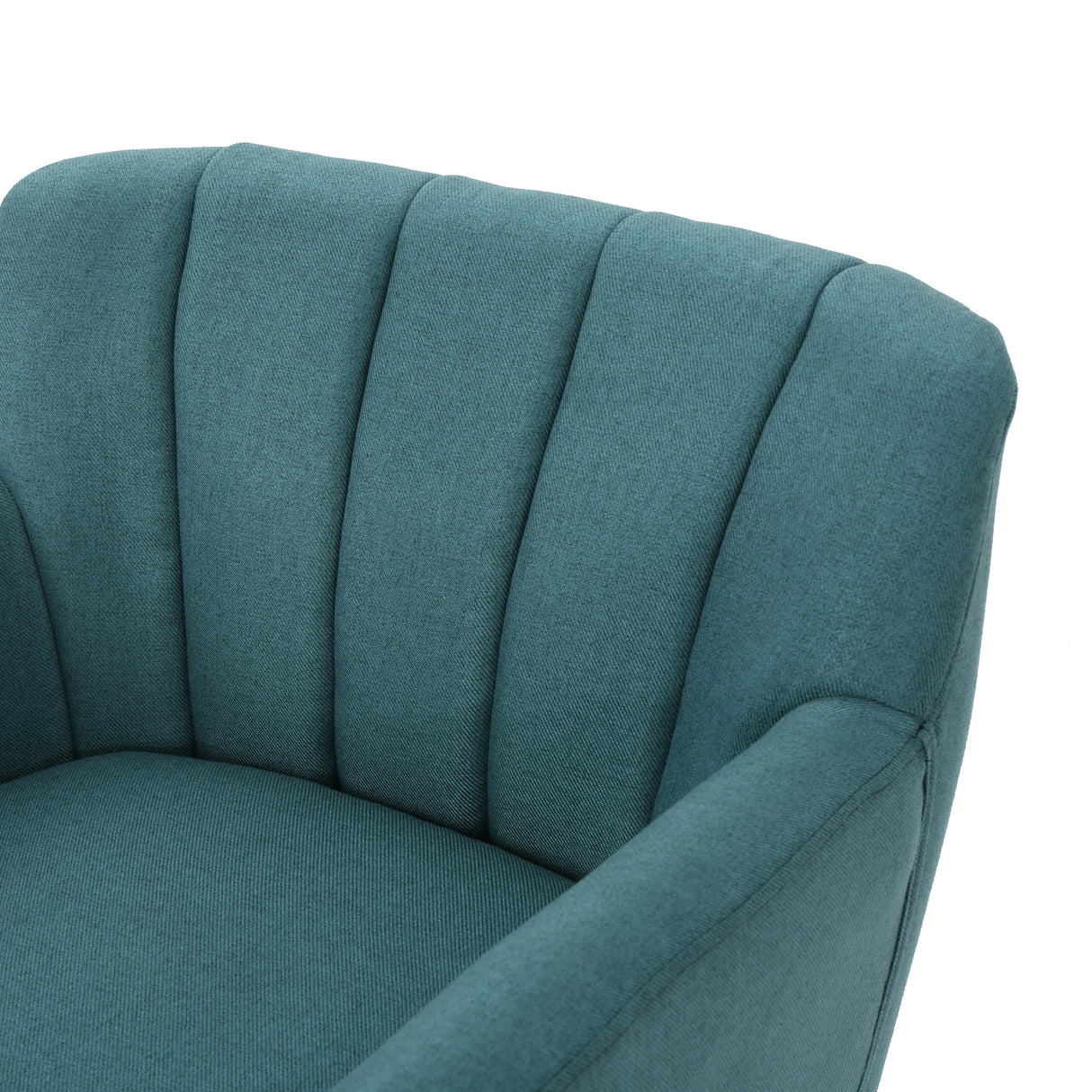 Mid Century Modern Fabric Club Chair, 28.30" W x 27.60" D x 31.50" H, Dark Teal/Natural - V.I.P Digital Presence