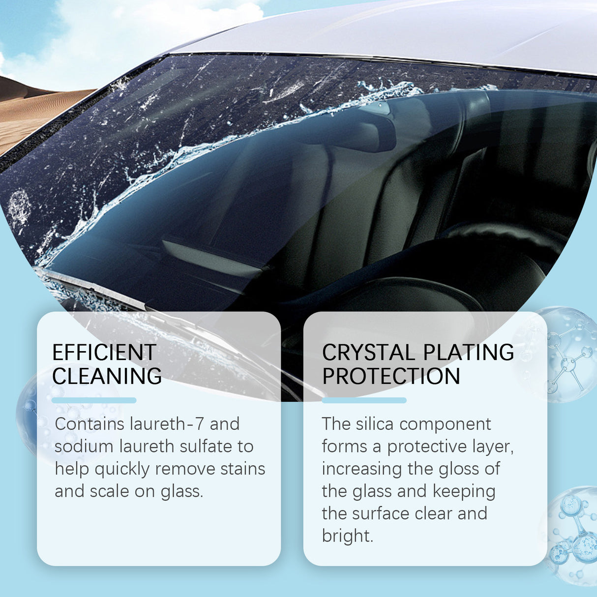 Car Coated Crystal Glass Water, Car Decontamination Wiper Clean Water Four Seasons Universal Rain Glass Water - V.I.P Digital Presence