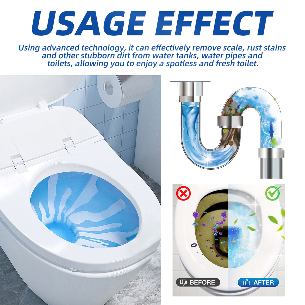 Automatic Toilet Bowl Cleaner, Household Descaling Deodorizing Deodorizing Odors Fresh Toilet Cleaning Block - V.I.P Digital Presence