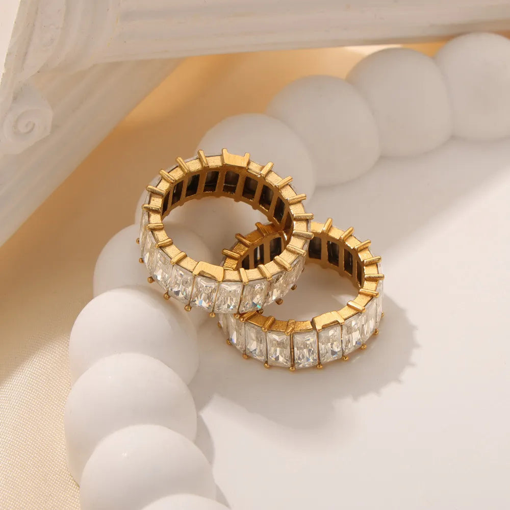 Titanium Steel Inlaid Zircon Ring - V.I.P Digital Presence