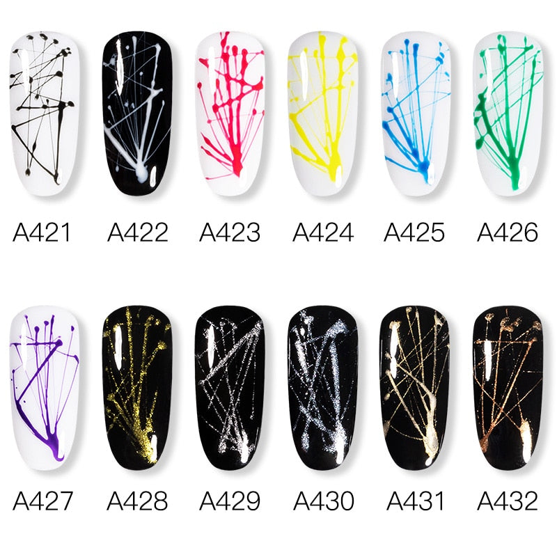 ROSALIND Gel Spider Line For Nails Art Gel Polish UV Colors Painting Gel Nail Polish Spider Gel Lacquer Web Stickers Gel Polish - V.I.P Digital Presence
