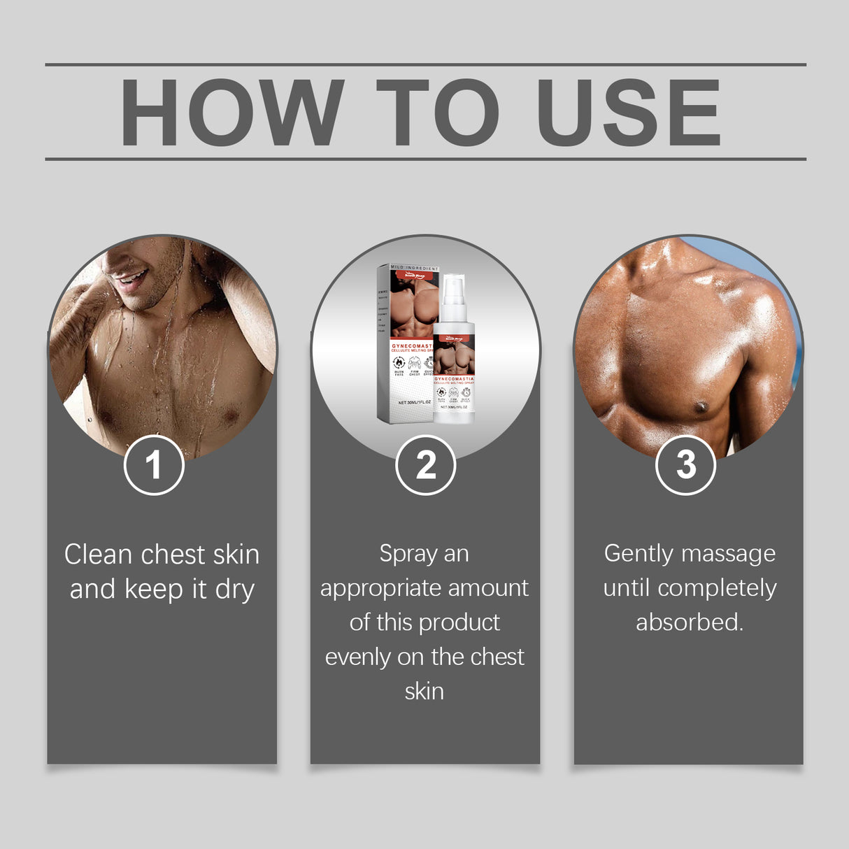 Men's Chest Spray, Breast Contour Gentle Skin Care Spray - V.I.P Digital Presence