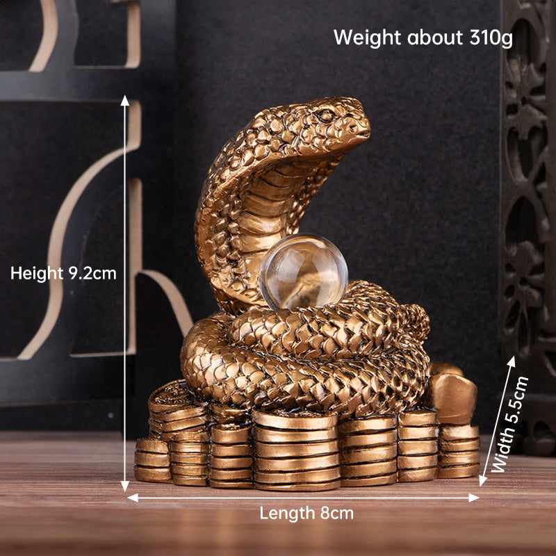 2025 Snake Year Resin Snake Decoration, Chinese Style Desktop Lucky Ornament - V.I.P Digital Presence