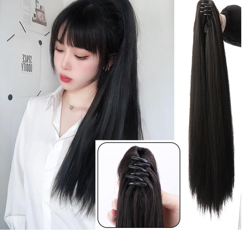 Grab clip ponytail wig female straight hair ponytail mini small grab clip ponytail long straight hair chemical fiber wig high ponytail - V.I.P Digital Presence