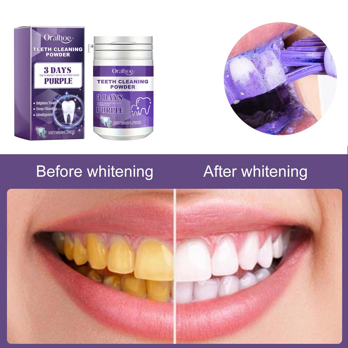 Teeth Cleaning Powder, Fresh Breath Tartar Stone White Teeth Cleaning Powder Oral Care - V.I.P Digital Presence