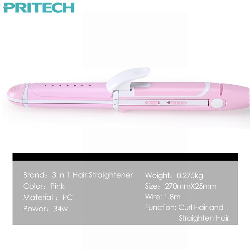 Pritech New Electric 3 In 1 Hair Straightener Curling Irons For Wet&Dry Professional Hair Curler Styling - V.I.P Digital Presence