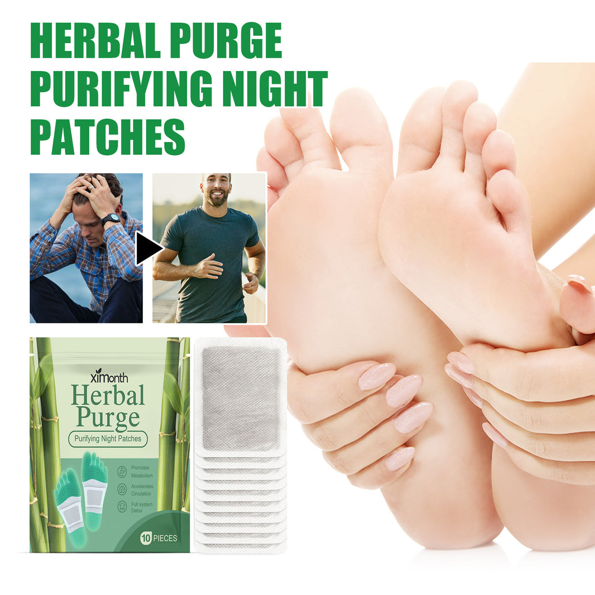 Herbal Purge Purifying Night Patches, Relaxing Body Conditioning Deep Cleansing Foot Care Sleep Pads - V.I.P Digital Presence