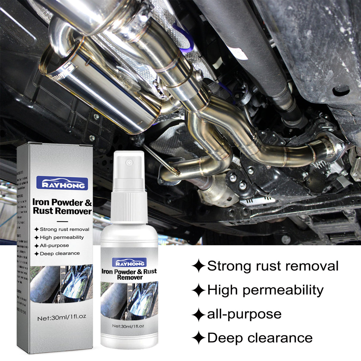 Lron Powder & Rust Remover, Multi-Functional Metal Rust Remover For Automobile And Motorcycle Exhaust Pipe Rust Renovation Maintenance - V.I.P Digital Presence