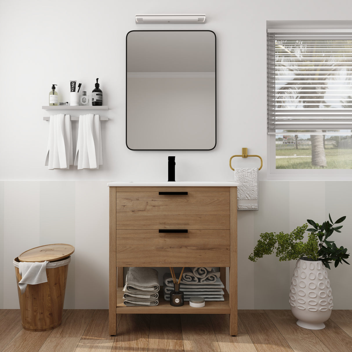 30 Inch Bathroom Vanity Plywood With 2 Drawers-BVB01030IMO-BL9075B - V.I.P Digital Presence