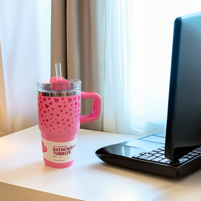 Valentine's Day - themed 5D - patterned love - heart thermos cup with cold - keeping function, made of 304 stainless steel - V.I.P Digital Presence