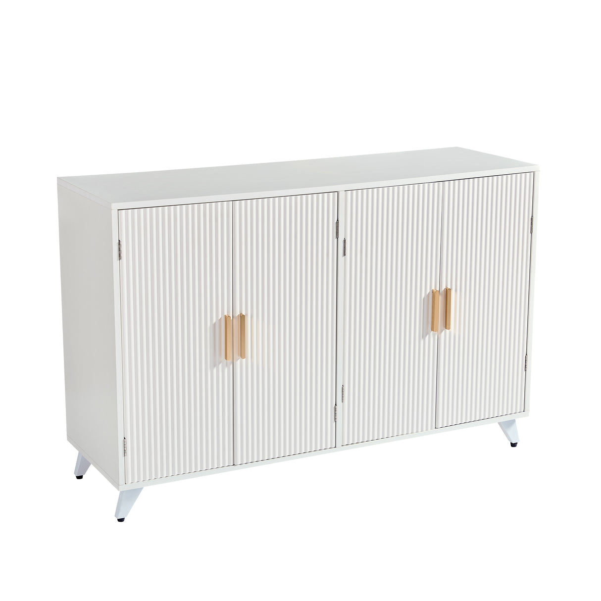 Sideboard Buffet cabinet with 4 doors and removable shelves, for living room, dining room, ivory white - V.I.P Digital Presence