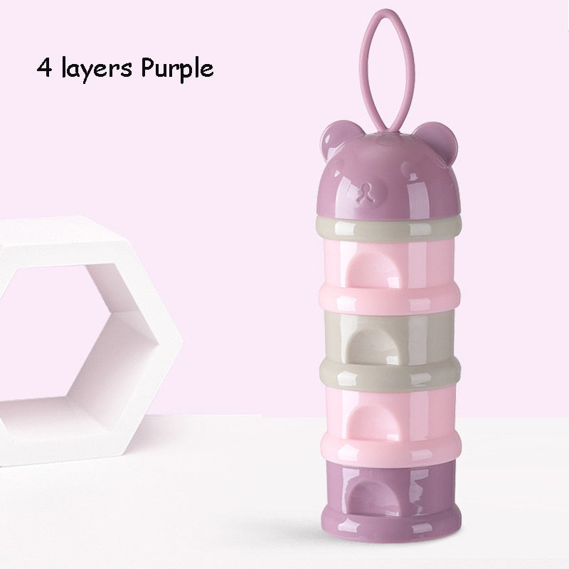 3 / 4 layers Bear Style Portable Baby Food Storage Box Essential Cereal Cartoon Infant Milk Powder Box Toddle Snacks Container - V.I.P Digital Presence
