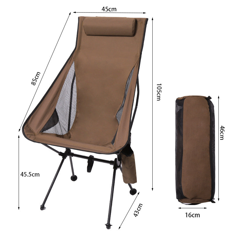 Folding camping chair with headrest. Lightweight, aluminum alloy, for travel and fishing. Outdoor furniture. - V.I.P Digital Presence