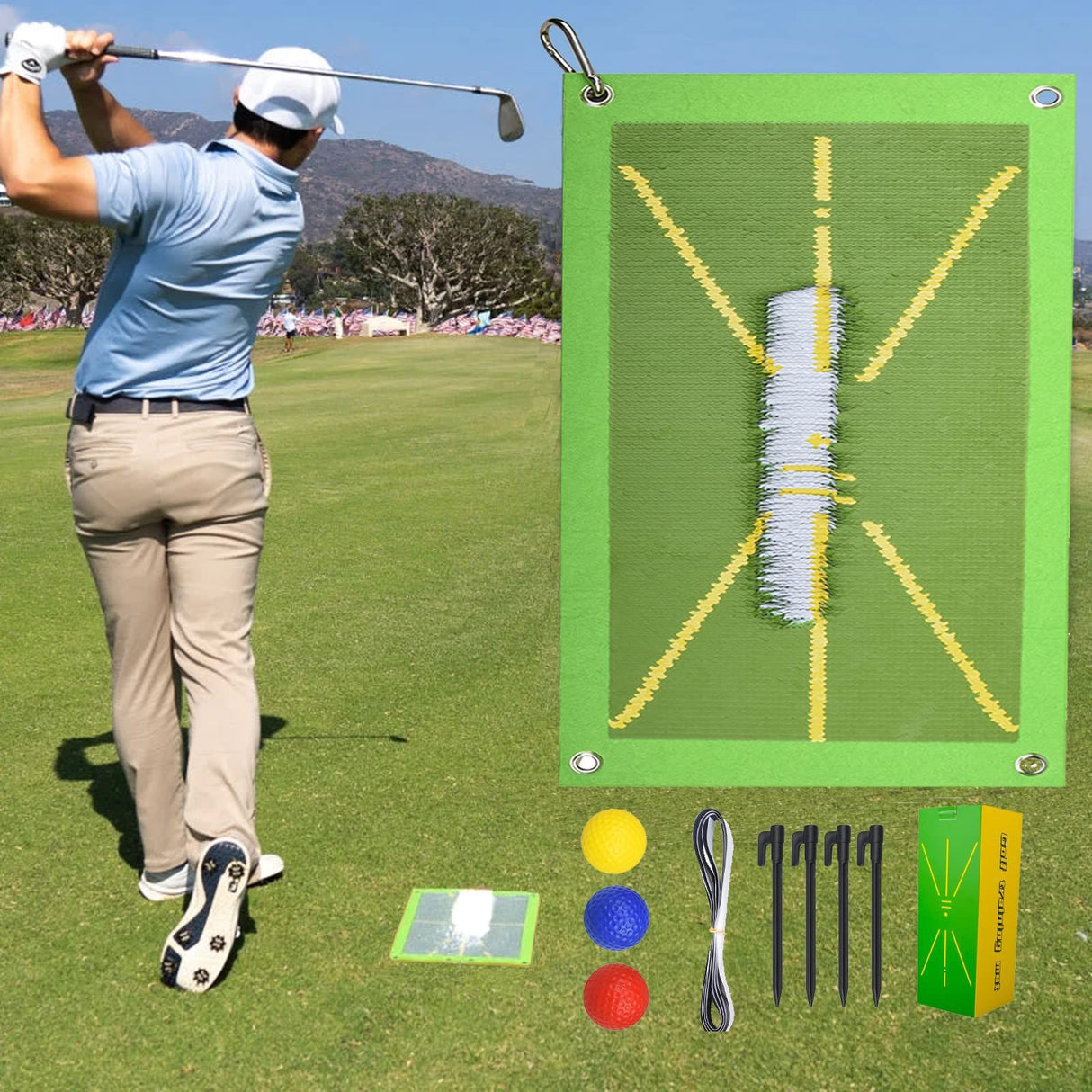 Tapete de entrenamiento de golf, tapete de bateo de golf, tapete de seguimiento de swing, tapete de práctica de swing de golf, tapete direccional de seguimiento