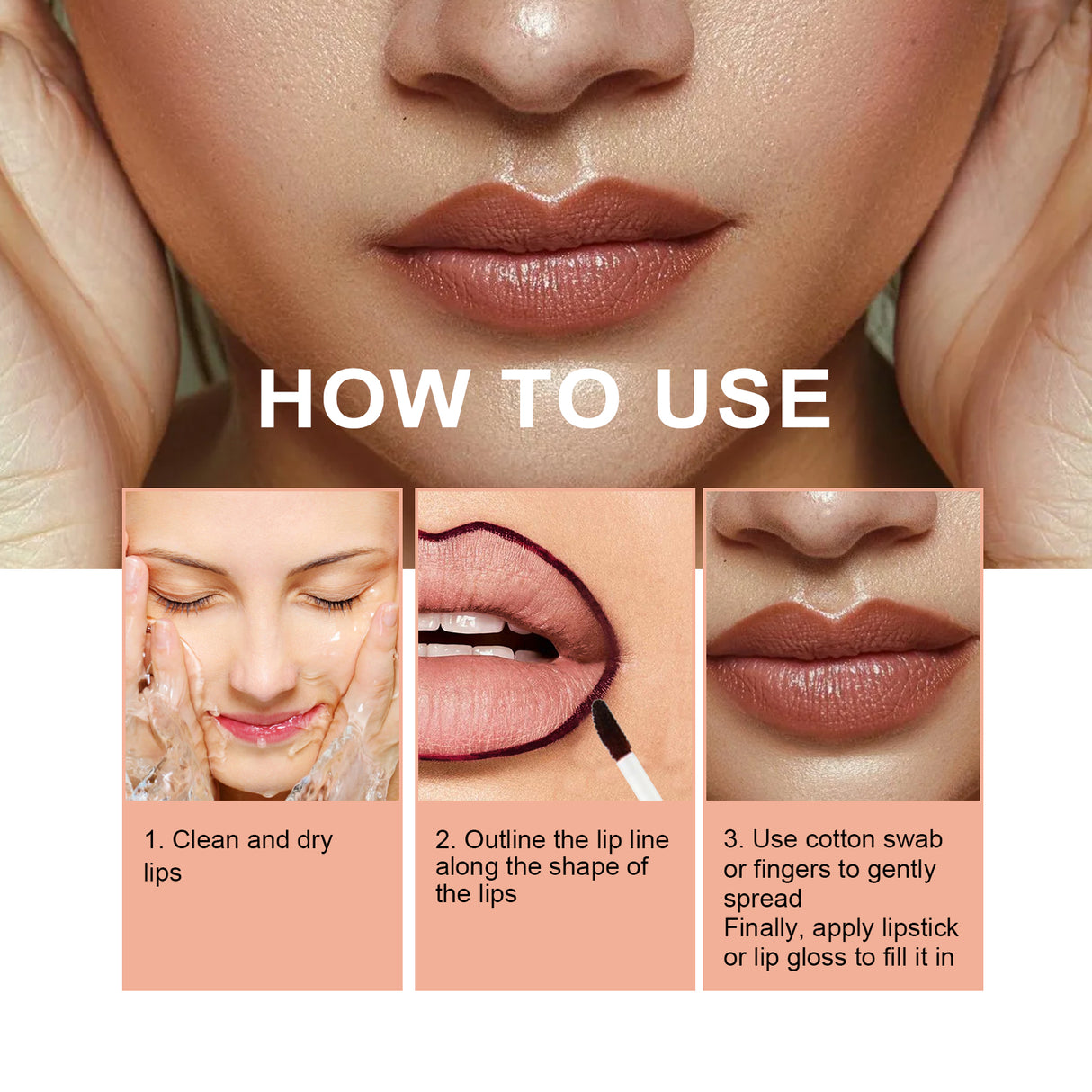 Peel Lip Liner, Outline Lip Shape Lip Color Waterproof Non-Smudging Peel Lip Liner Lip Brush - V.I.P Digital Presence