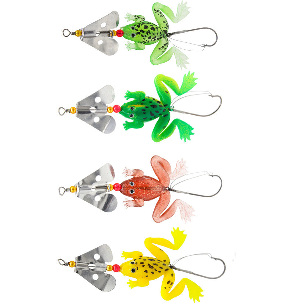 Frogs Fishing Lure Set 4pcs/LOT Rubber Soft Fishing Lures Bass SpinnerBait spoon Lures carp fishing tackle - V.I.P Digital Presence