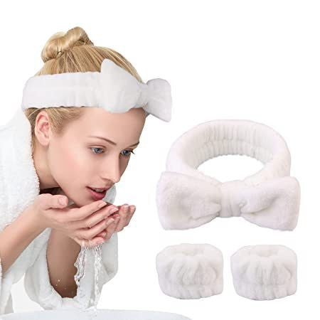 Wash face headband waterproof wrist strap set butterfly bow simple headband wrist 3-piece set - V.I.P Digital Presence