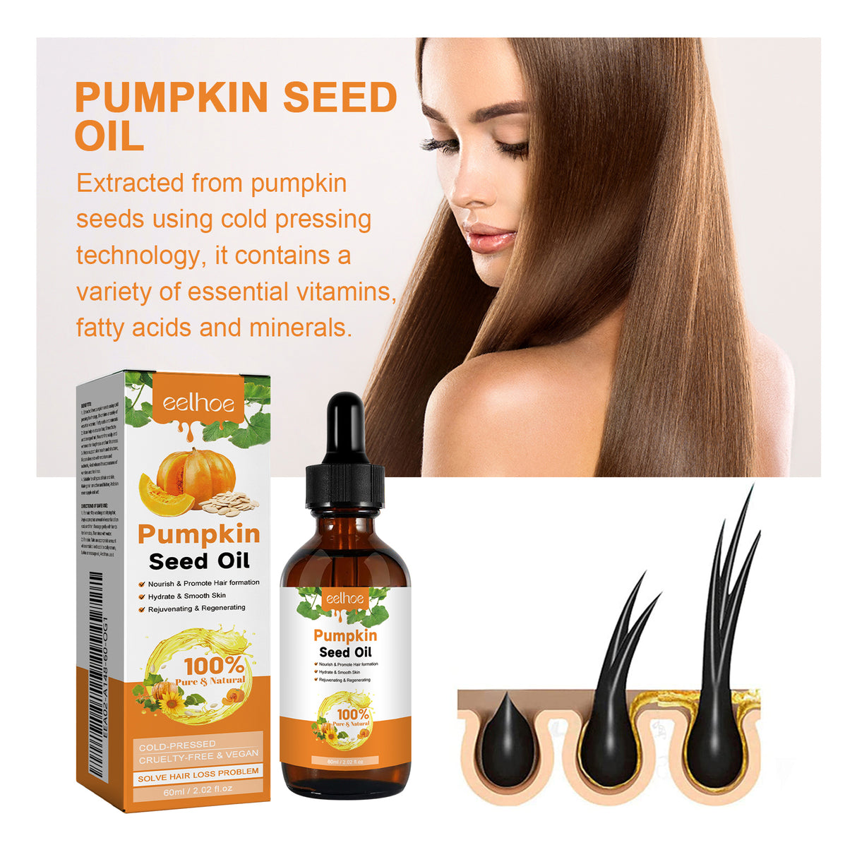 Pumpkin Seed Oil Moisturizes And Repair Hair Root, Firming Hair, Smoothing And Strengthening Hair Care Essential Oil - V.I.P Digital Presence