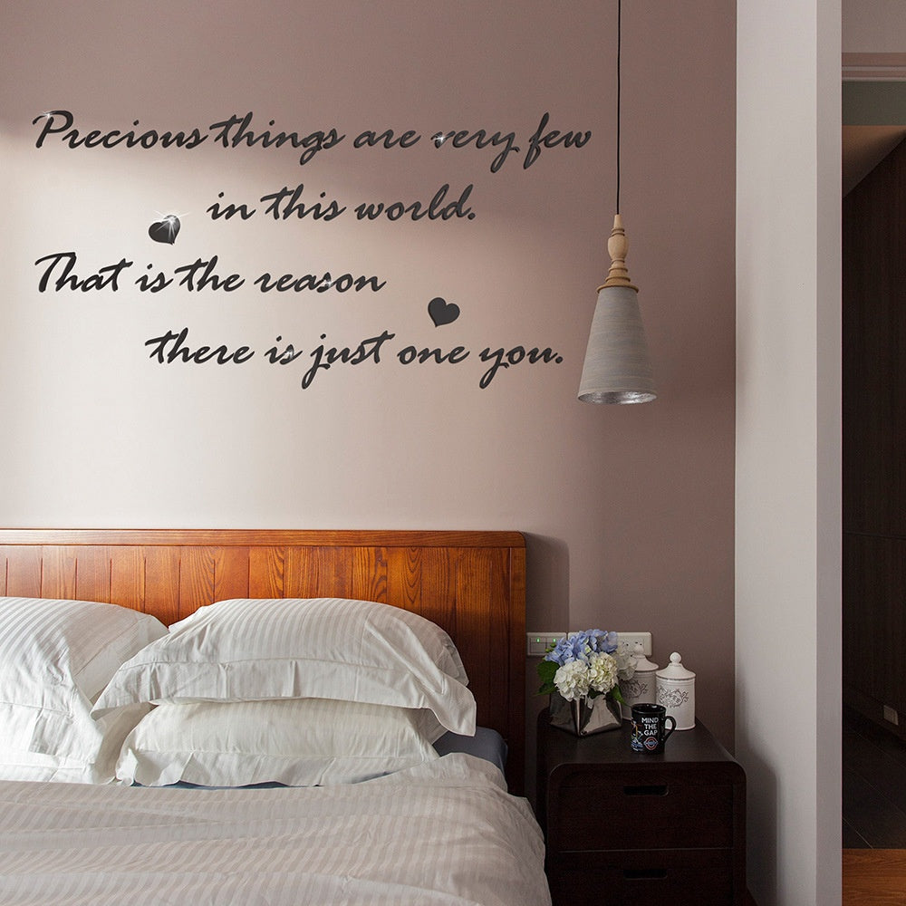 Precious English Letter Acrylic Mirror Surface Sticker Literary Sentence Background Wall Decoration Self-Adhesive 3D Wall Sticker - V.I.P Digital Presence