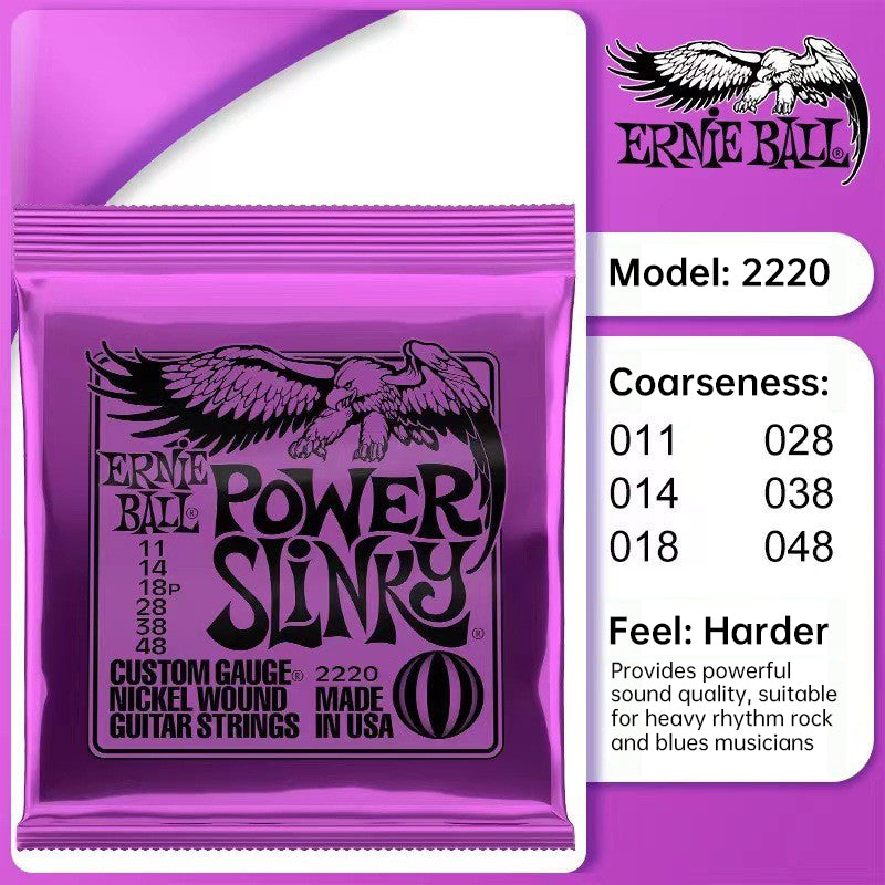 6 sets of Ernie Ball Slinky guitar strings (models 2003, 2215, 2223, 2221, nickel - wound) for electric & acoustic guitars - V.I.P Digital Presence