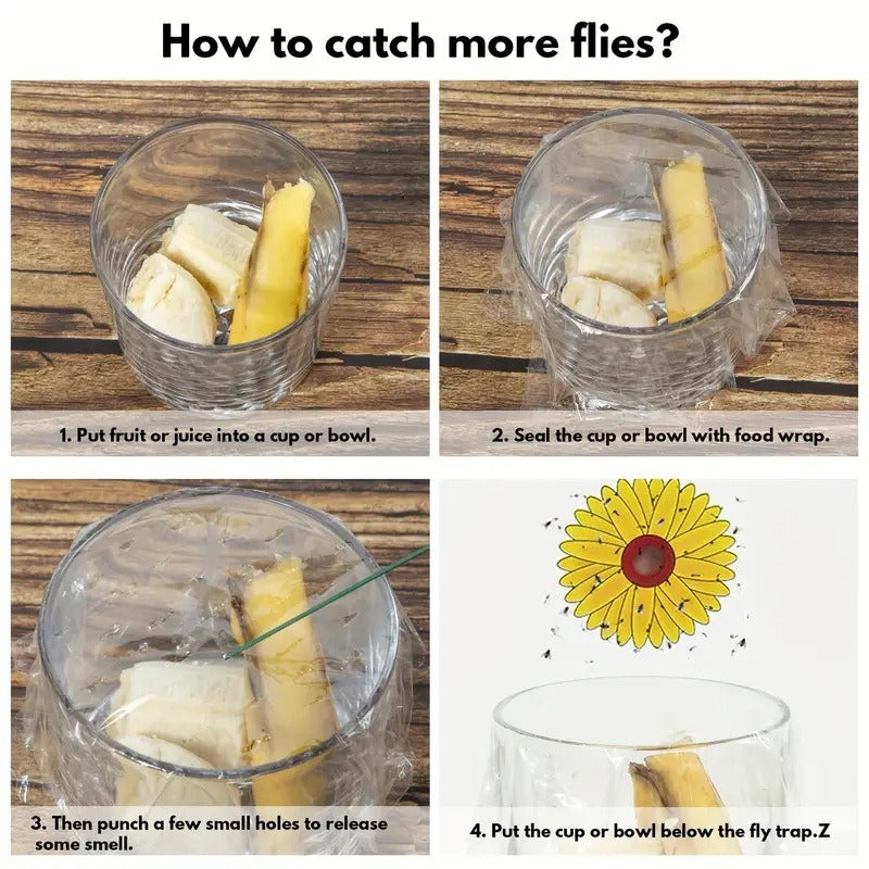 Window Fruit Fly Traps with Strong Stickiness Indoor use Sunflower Window Fly Stickers - V.I.P Digital Presence