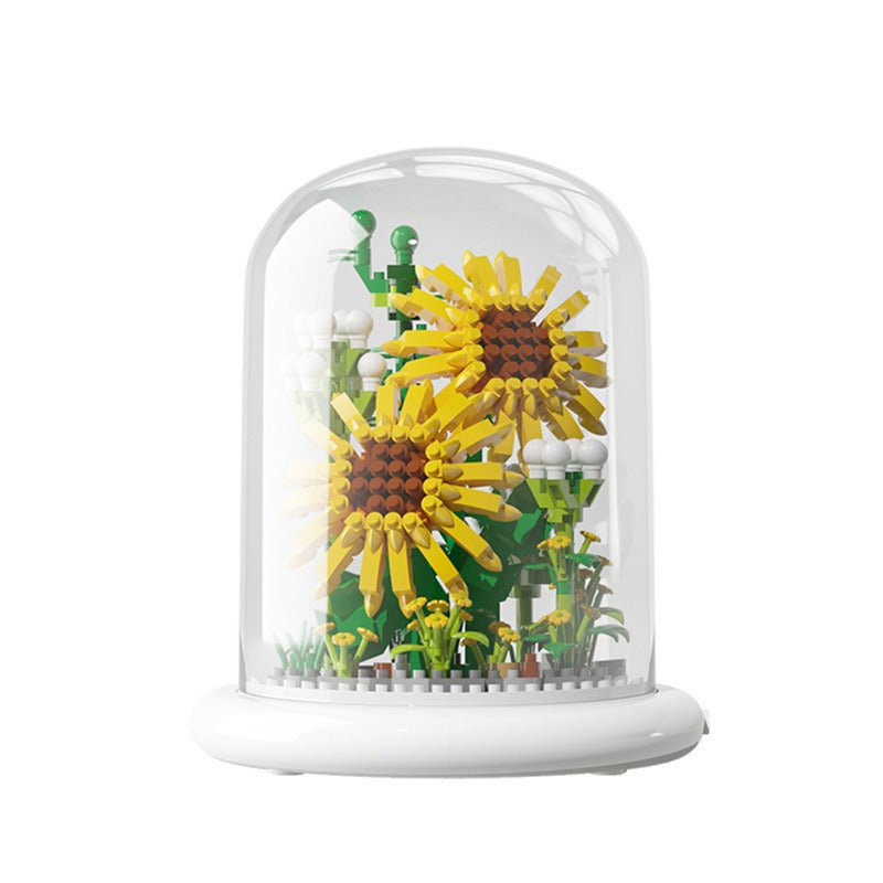 Building block flower simulation sunflower jasmine compatible with a certain high building block model toy - V.I.P Digital Presence