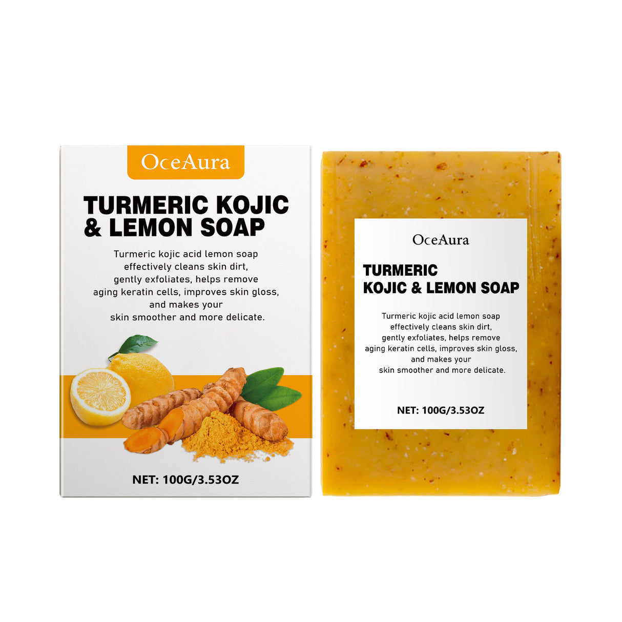 Lemon Turmeric Acid Soap Cold Wash Bath Gentle Cleansing Skin Care Facial Body Universal