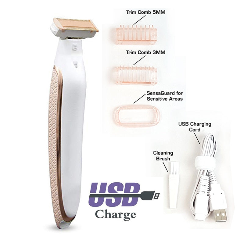 Electric Lady Shaver Razor Flawless Body Hair Shaver Painless Bikini Trimmer USB Rechargeable Fast Hair Shaving Machine - V.I.P Digital Presence