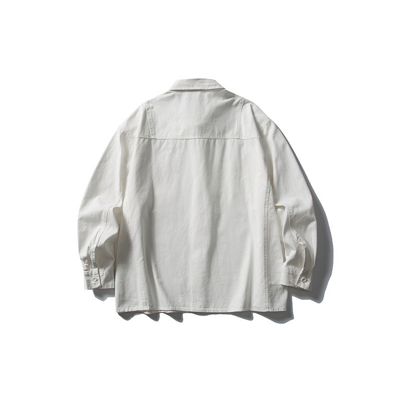 Pocket casual workwear shirt men's loose long sleeved shirt - V.I.P Digital Presence