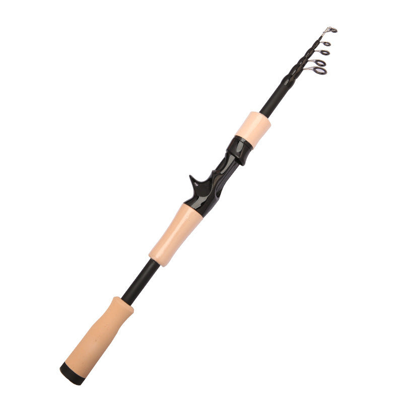 1.5 - 2.4M Telescopic Carbon Fishing Rod Rotary Baitcasting (8 - 25g) with Wooden Handle - V.I.P Digital Presence