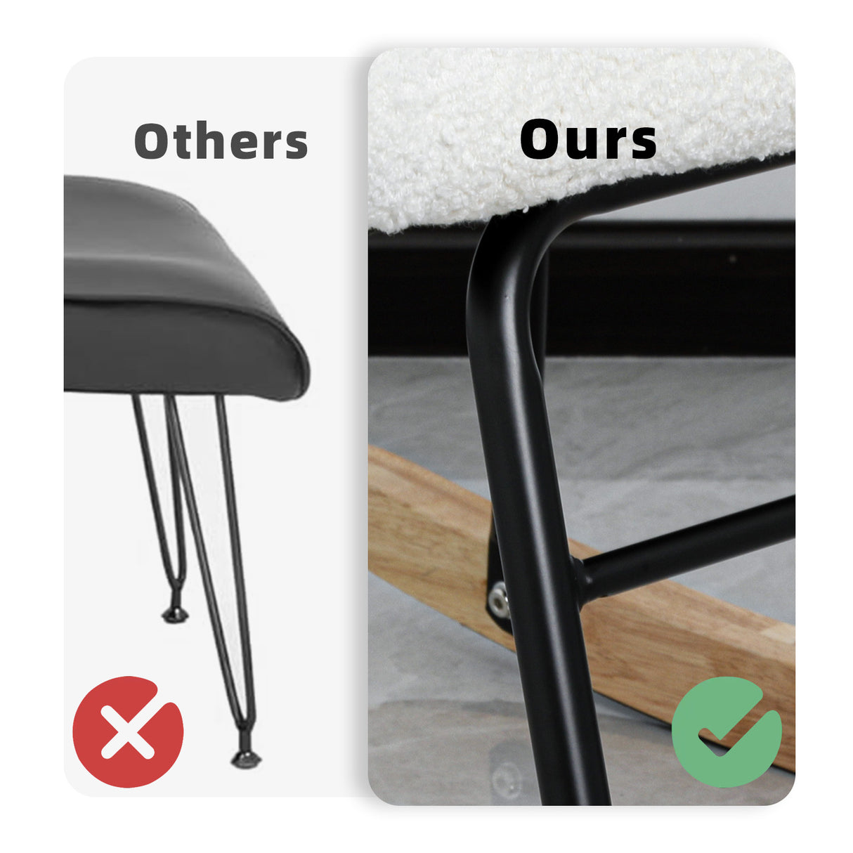 Teddy fabric rocking chair, cushioned rocking chair with high backrest, modern rocking chair, white - V.I.P Digital Presence