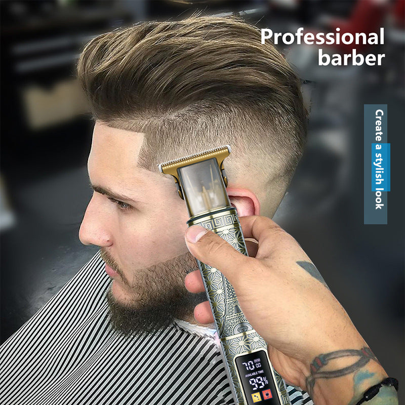 T9 Hairdresser With LCD Display Electric Hair Clipper Household Large Screen Digital Display Electric Hair Clipper Carving Oil Head Shaver Hair Clipper - V.I.P Digital Presence