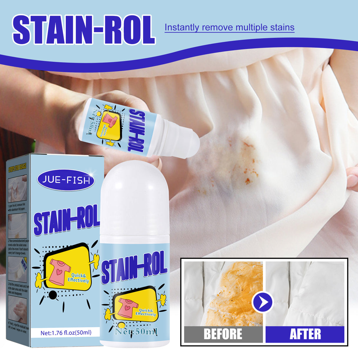 JUE FISH Stain-Rol, White Coffee Stains For Scouring Agent Degreasing Make-Up Stain - V.I.P Digital Presence