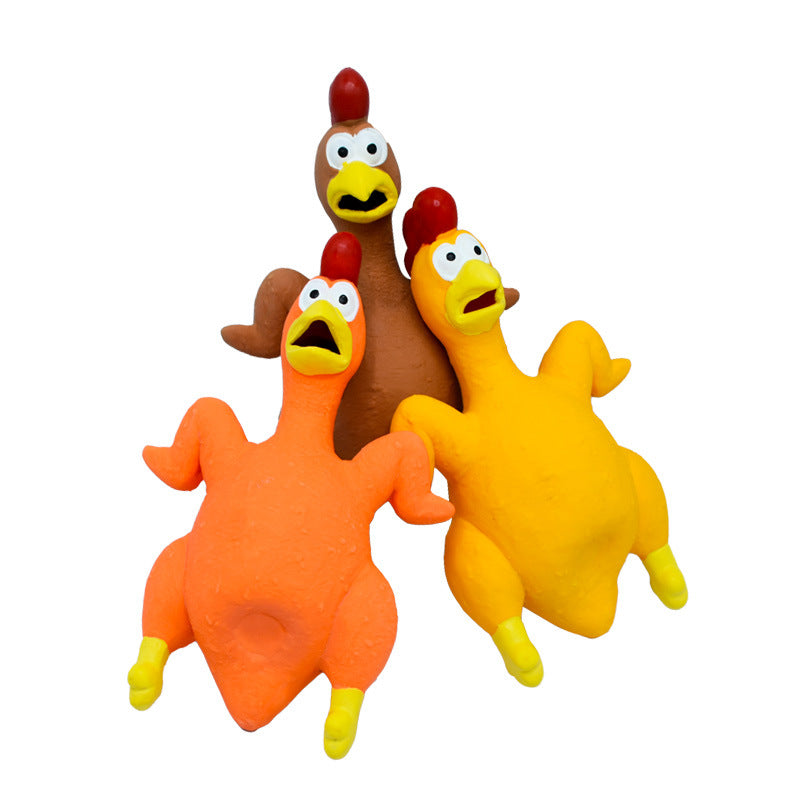 Pet Dog Toy Squeaky Chicken Latex Chew-Resistant for Large and Medium Dogs Boredom Relief Sound-Making Toy for Puppies - V.I.P Digital Presence