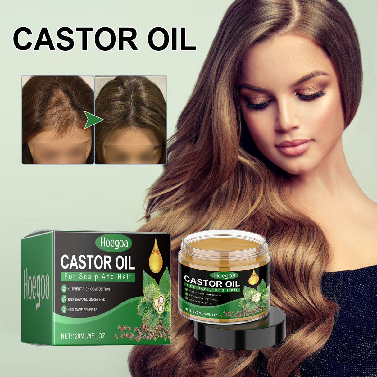 Castor Oil, Nourish And Repair Damaged Hair Dry Strength Solid Hair Smooth Hair Oil - V.I.P Digital Presence