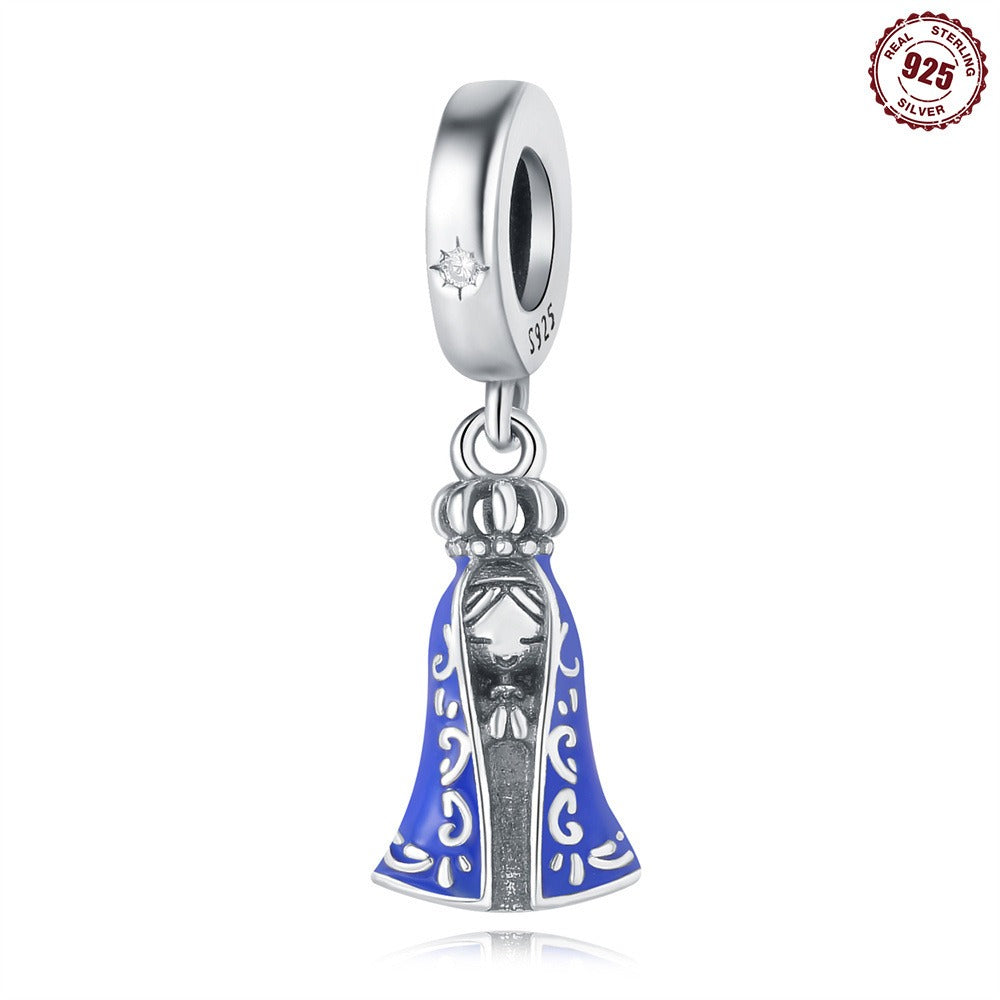 S925 sterling silver pendant beads, religious symbol, Virgin Mary pendant suitable for Pan family bead bracelet - V.I.P Digital Presence