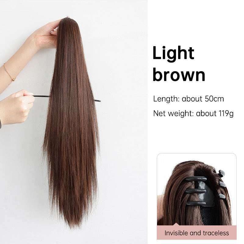 Grab clip ponytail wig female straight hair ponytail mini small grab clip ponytail long straight hair chemical fiber wig high ponytail - V.I.P Digital Presence
