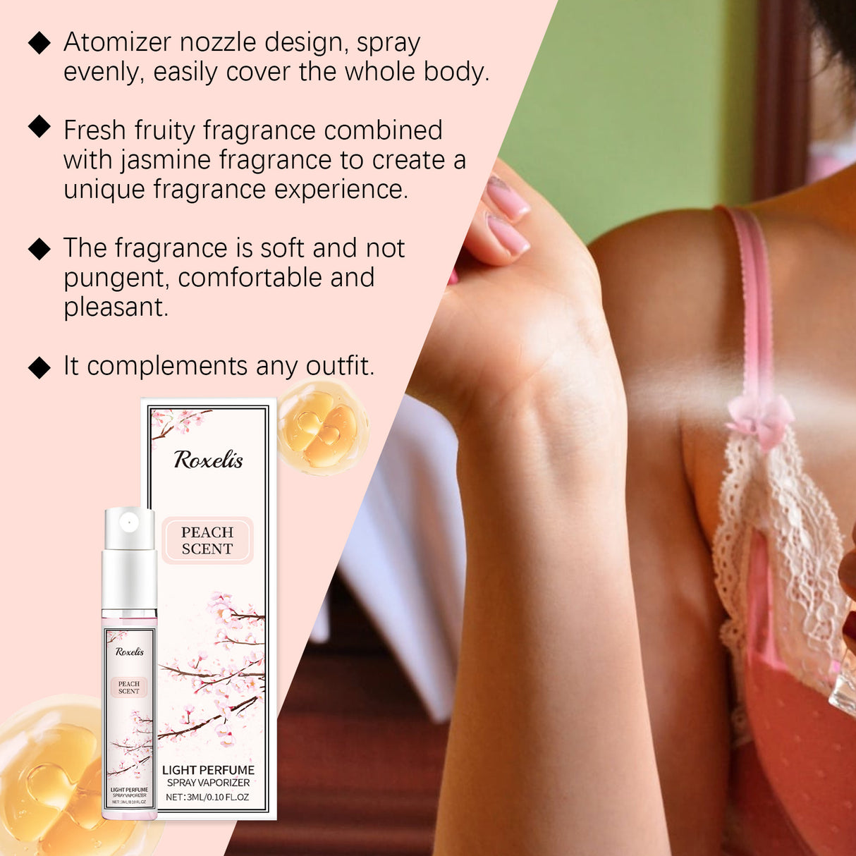 Peach Perfume Spray Fresh Fruit Lasting Fragrance Light Elegant Fresh Fruit Fragrance Charm Perfume Spray - V.I.P Digital Presence