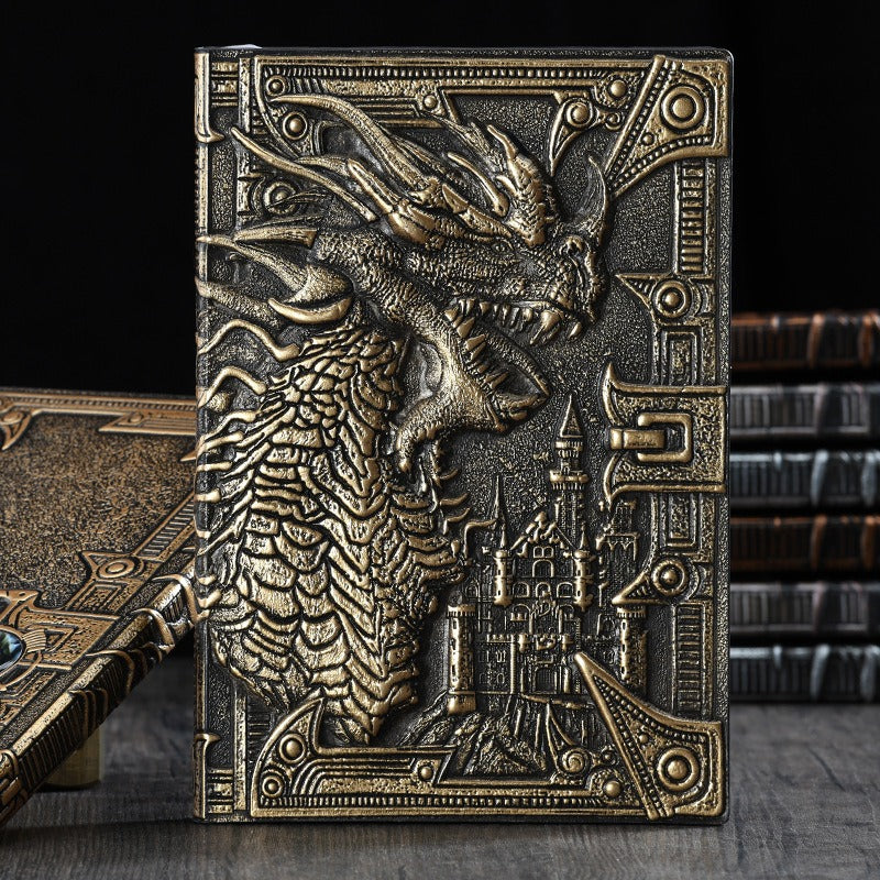 Retro Embossed Evil Dragon Notebook Metal Three-Dimensional Dinosaur European-Style Notebook - V.I.P Digital Presence