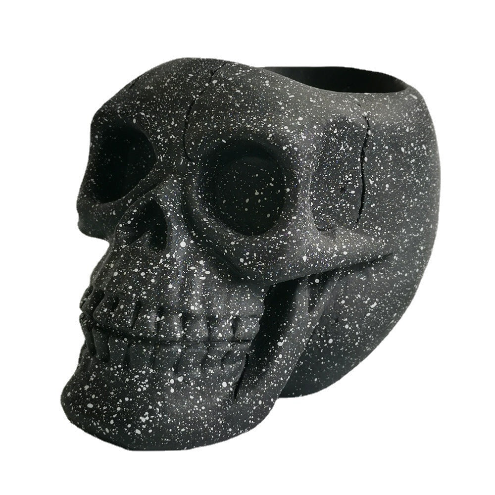 Black Skull Storage Pen Holder for Human Skull Makeup Pen - V.I.P Digital Presence
