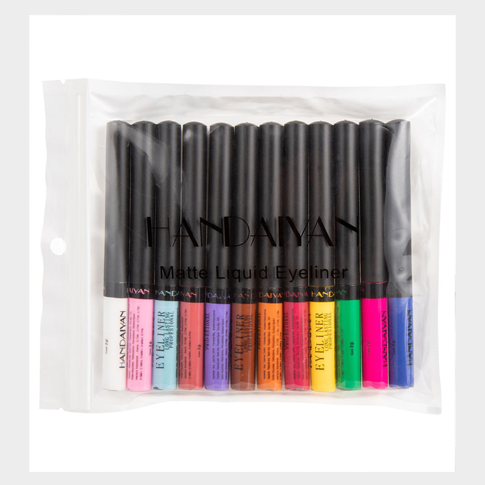 HANDAIYAN FDA Approved Color Matte Eyeliner Liquid Imitation Water 12-Pack - V.I.P Digital Presence