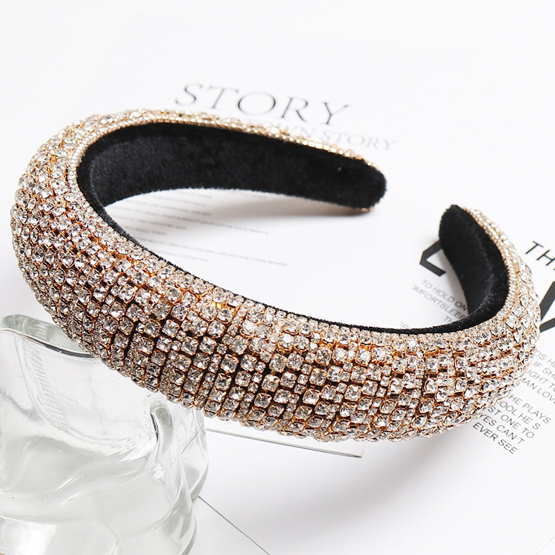 Baroque Full Crystal Hair Bands For Women Lady Luxury Shiny Padded Diamond Headband Hair Hoop Fashion Hair Accessories - V.I.P Digital Presence