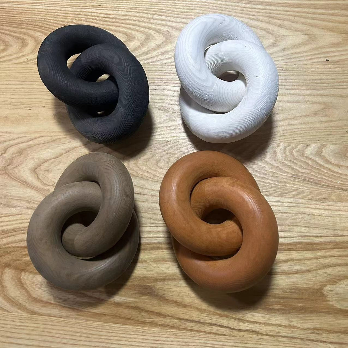 Wooden decorative chains, wooden handicrafts, home furnishings, homestay decorations, two ring buckle wooden chains, two ring wo - V.I.P Digital Presence