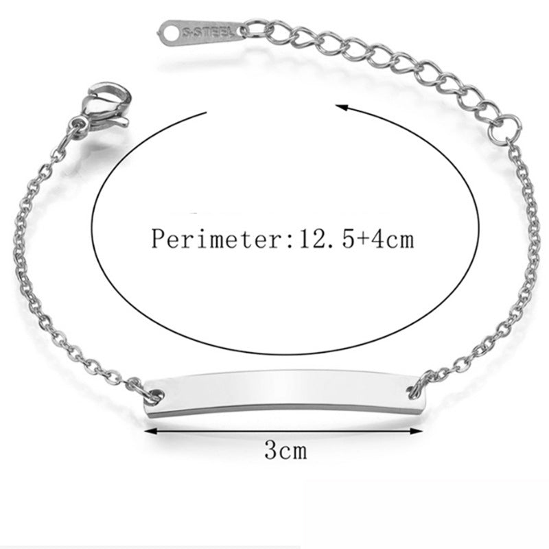 Stainless steel personalized engraved three color curved bracelet simple and personalized women's bracelet - V.I.P Digital Presence