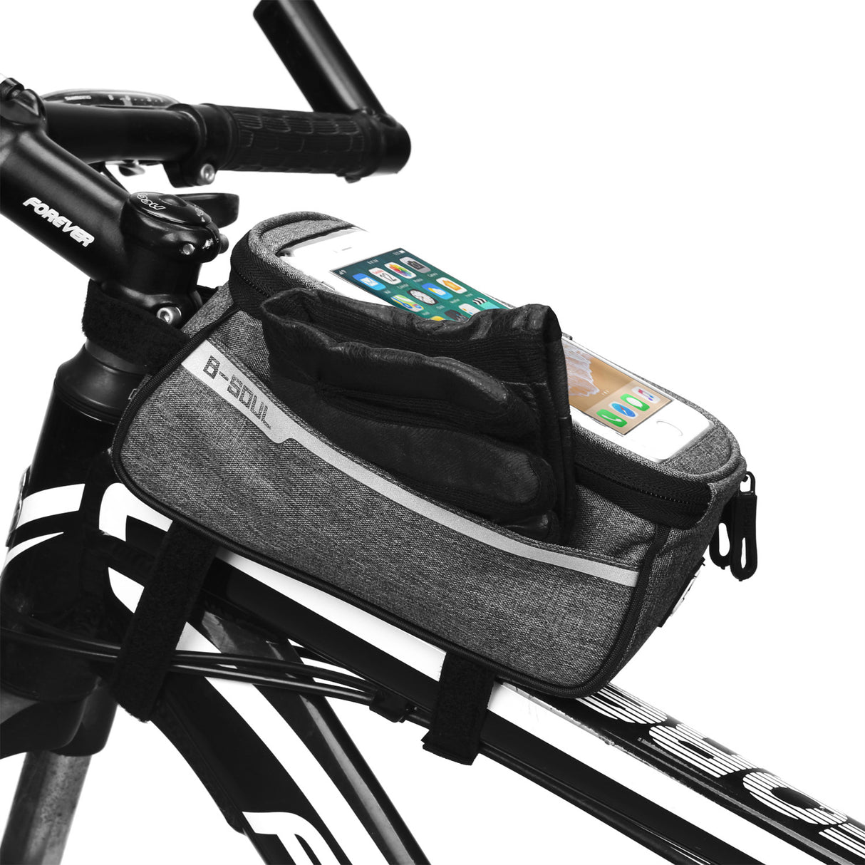 B-SOUL Mountain Bike Bag Front Beam Bag Bicycle Bag Road Bike Front Bag Riding Equipment Saddle Bag Upper Tube Bag