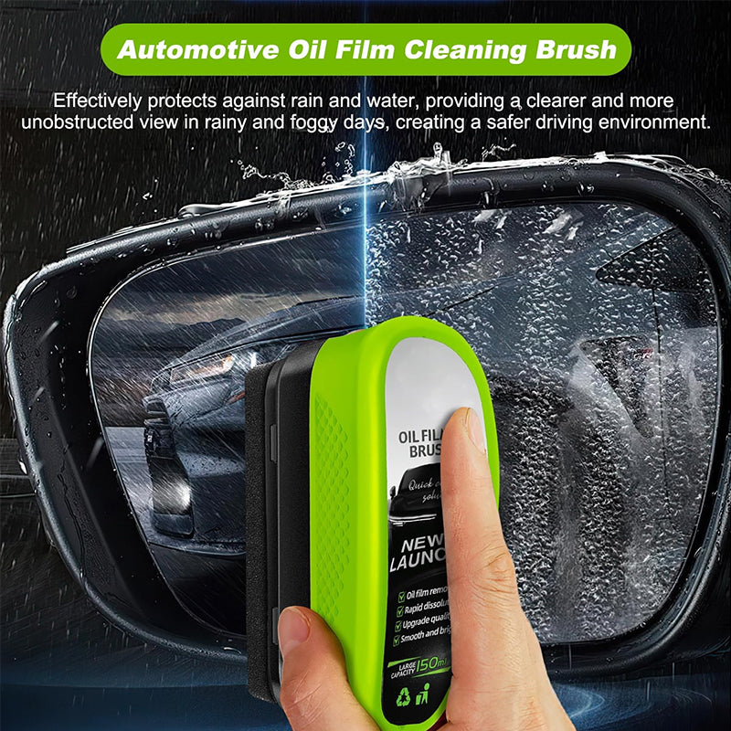 Car Glass Oil Film Remover with Sponge Cleaning Brush, Ideal for Front Inner Windshield Cleaning - V.I.P Digital Presence